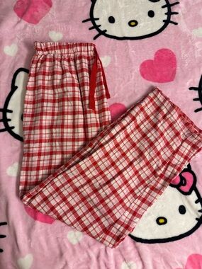 red & white plaid lounge pajama pants 💌